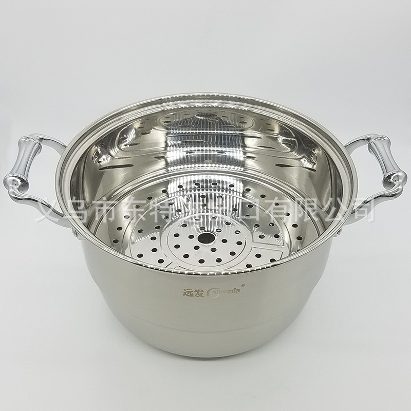Factory direct sales of stainless steel steamers, combination LIDS, double-bottom steamers, composite steel multi-purpose steamers, high-end gift POTS detail image 8