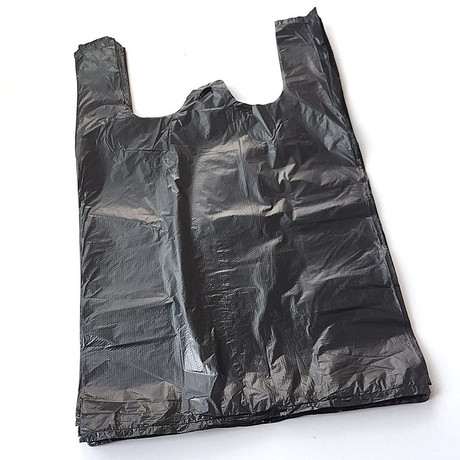 Đen nhựa túi rác vest bán buôn túi rác hộ gia đình với Office 33 * 52cm Túi đựng rác