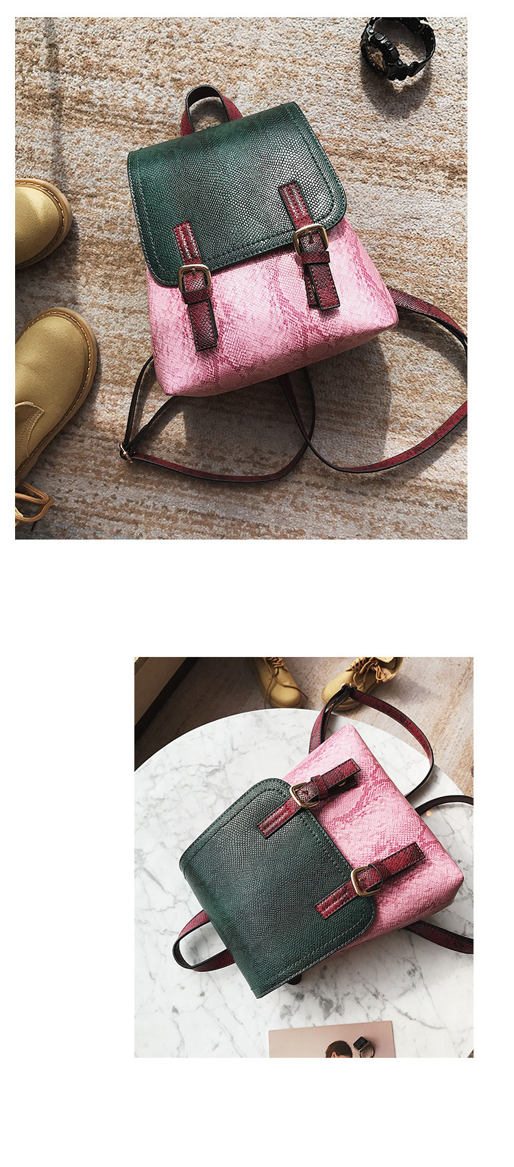 Korean version PUfashion bag (Pink)NHPB0249-Pink