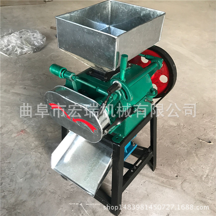 宏瑞牌花生破碎机不锈钢杂粮压胚机、花生分瓣机价格粮食加工设备