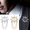 High-end metal brooch with tassels, pin suitable for men and women, shirt, jacket lapel pin, wholesale