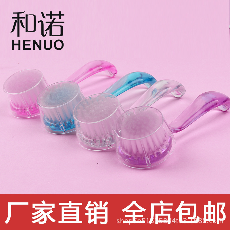 Hono Nail Brush Long handle round head with lid Nail brush Dust dust brush Cleaning brush Makeup Beauty Manicure tools