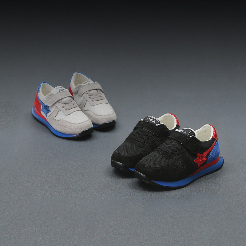 批发儿童运动鞋2019新款女童轻便跑步鞋春季男童真皮休闲网鞋微供|ms