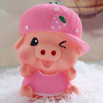 [创意粉嘟嘟草莓猪储蓄罐 卡通可爱水果麦兜猪存钱罐 儿童生日礼物] 创意粉嘟嘟草莓猪储蓄罐 卡通可爱水果麦兜猪存钱罐 儿童生日礼物