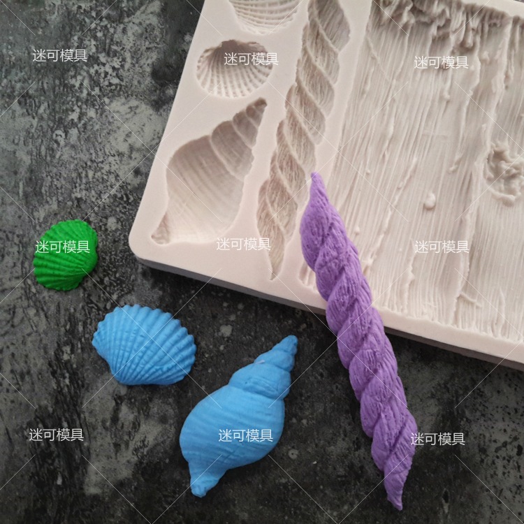 Molde de pastel antiguo a la deriva madera fondant molde fondant mar Concha molde de silicona molde de chocolate