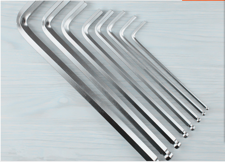 加长球头内六角扳手 L型六角棱6方镀镍2 2.5 3 4 5 6 7 8 10 12mm