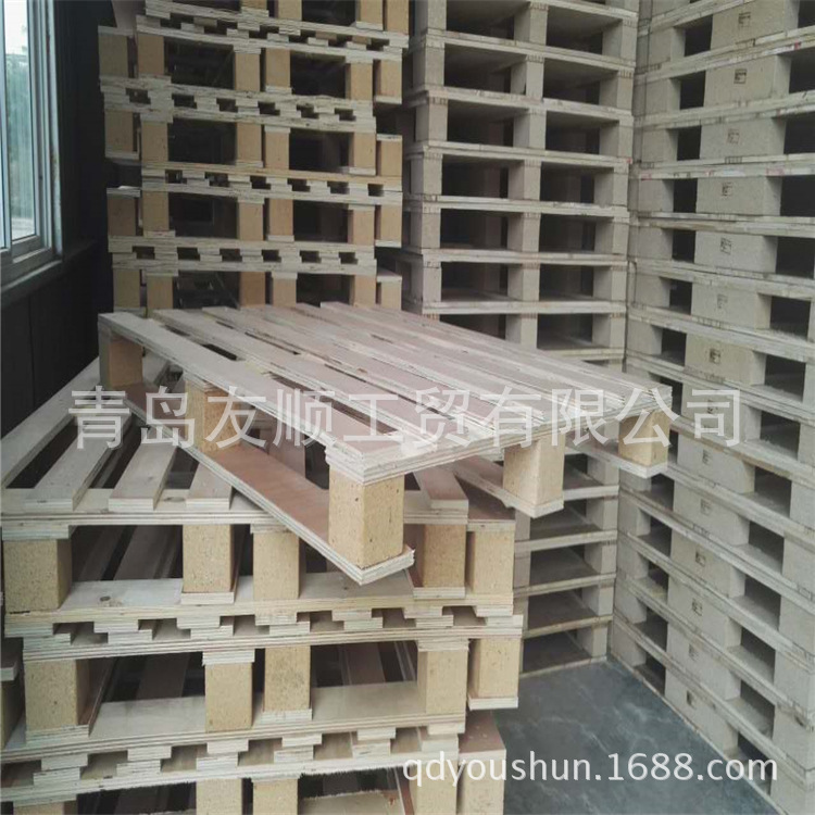 加厚厂家直销木质托盘 青岛实木托盘栈板供应厂家 物流耐用卡木架