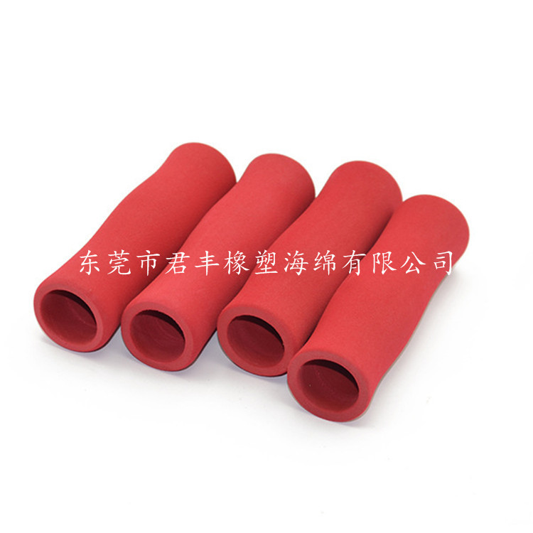 厂家磨砂NBR泡棉园林防护套管，红色高密山地车橡塑海绵握把护套