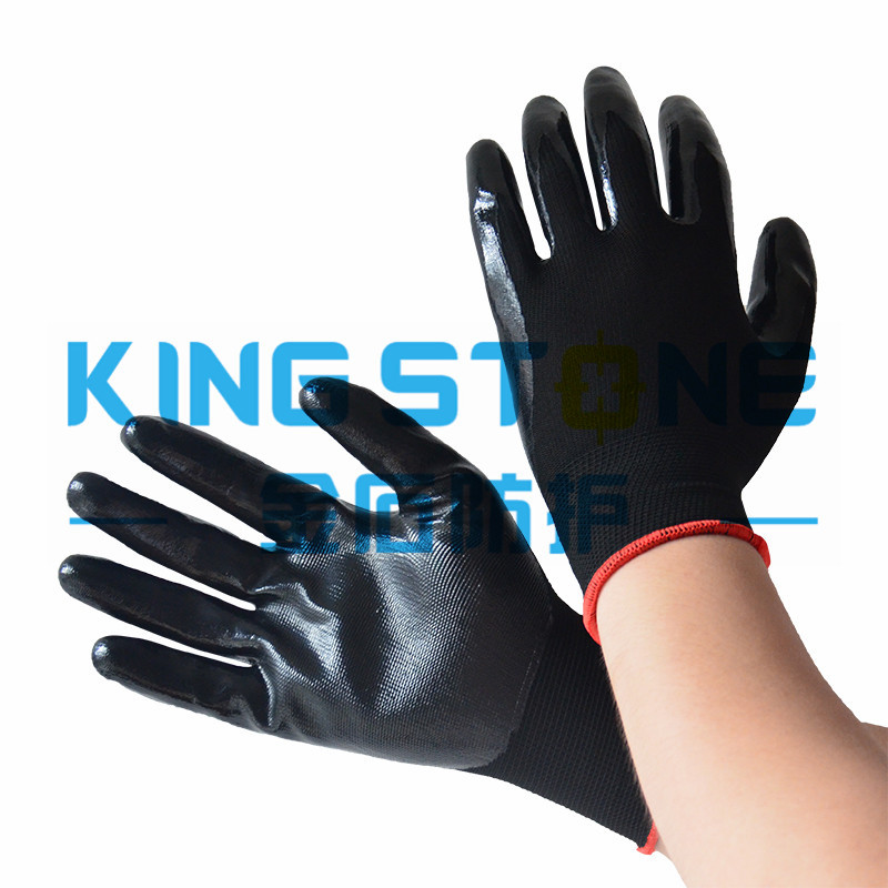 13尼龙丁腈手套 丁腈涂层手套防护手套劳保手套