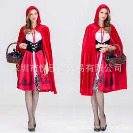 新款分码万圣节小红帽服 成人cosplay派对小红帽 夜店舞会女王装