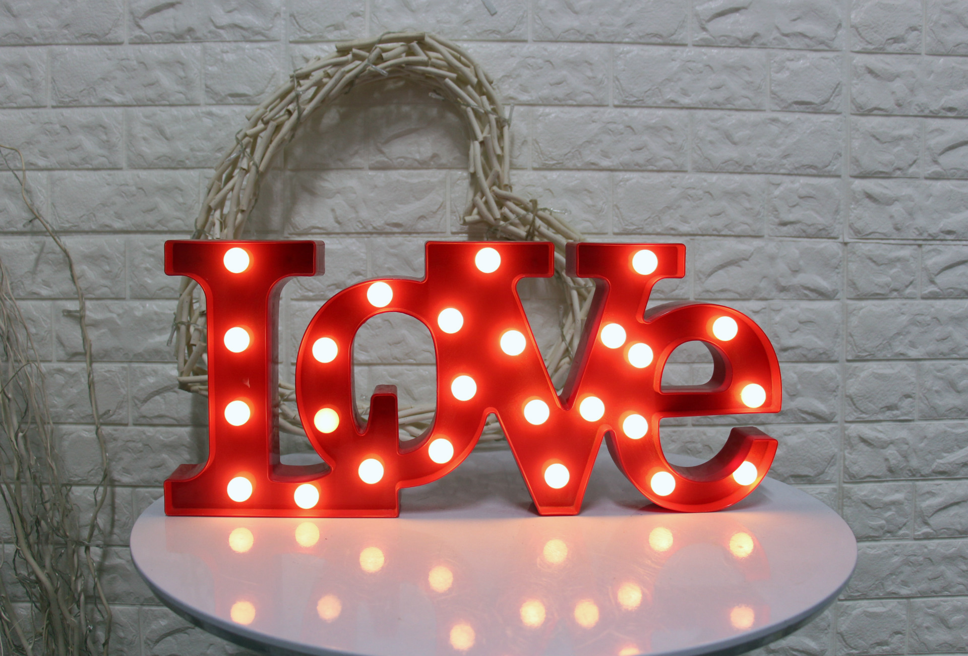 LED Toys Online Sale 3D LOVE Shaped LED Night Light Romantic Wall Lamps