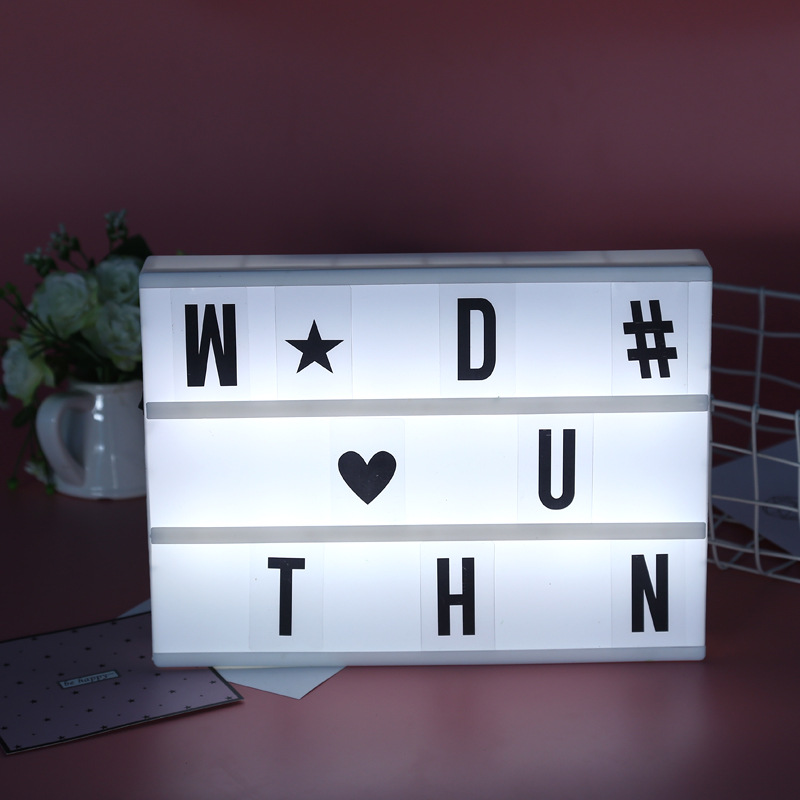 厂家直销LED灯箱 DIY字母数字拼图灯箱 房间装饰灯 灯饰跨境批发