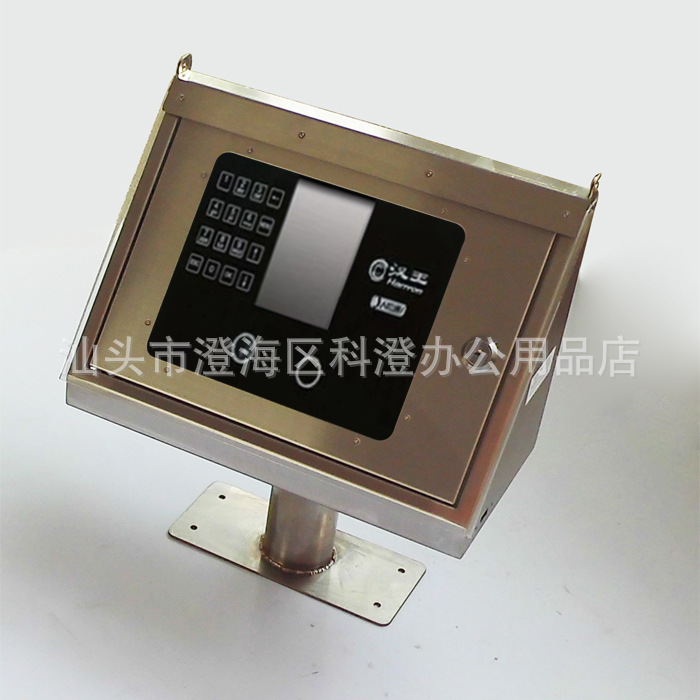 斜面不锈钢保护盒大翻盖配道闸连接管  适用于汉王E356考勤机