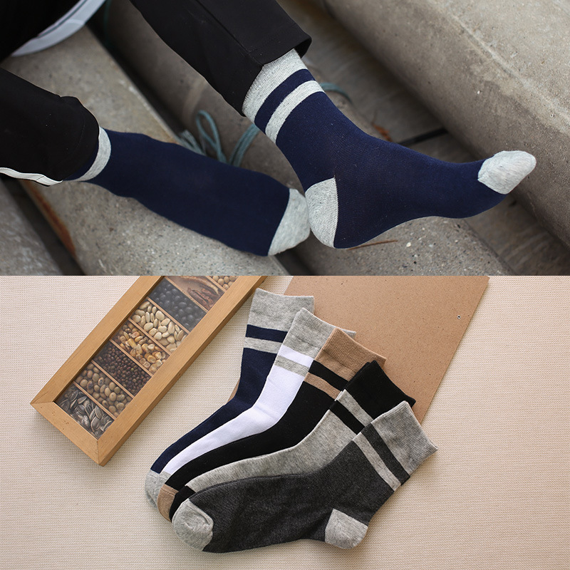 Men's cotton demi-season two-tone socks for leisure