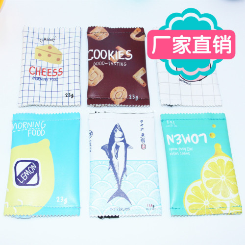 Cute snack coin purse, simulated fun cookie clutch, mini simple coin purse, creative storage bag