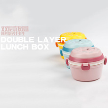 B-515日式雙層塑料飯盒午餐盒 食品級保溫飯盒兒童餐具廠家批發