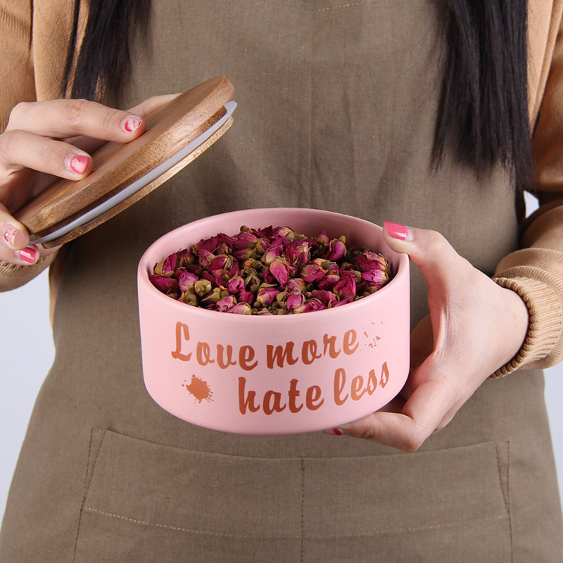 Nórdico creativo hogar cerámica sellado tarro café té almacenamiento tarro con tapa decoración al por mayor