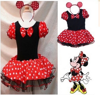 New Mickey Mouse Girls Christmas Costumes Minnie Performance Costumes Children's Minnie Dance Skirt Tutu Skirt