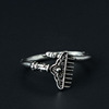 Fashionable retro ring, golden cane for beloved, punk style