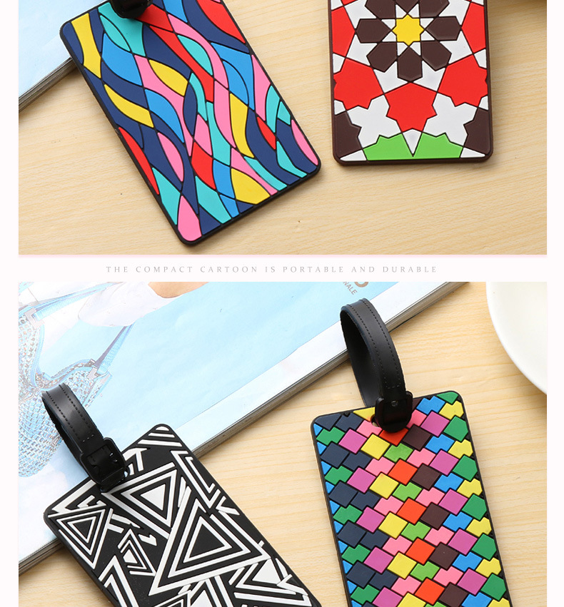 Pvc Color Block Luggage Tag display picture 2