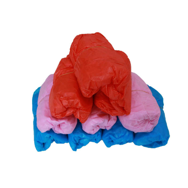 disposable PE Shoe cover thickening Special thick waterproof non-slip gules blue Plastic film household CPE Foot sleeve wholesale