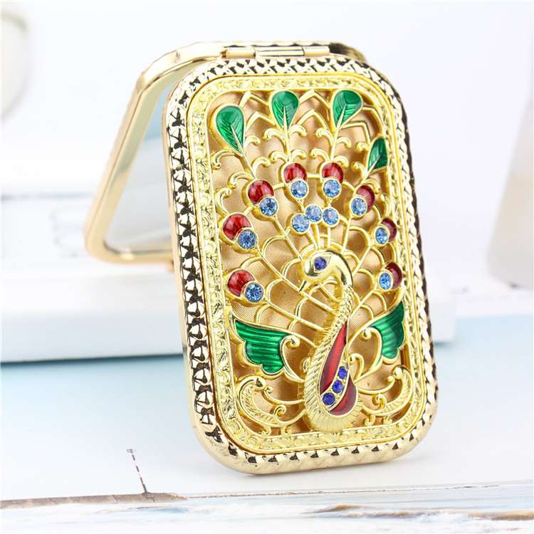 double-sided retro handheld folding mirror