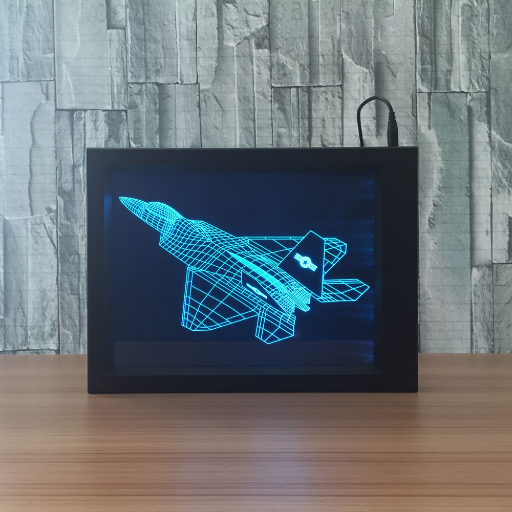 相框3d灯 亚克力相框led灯 创意礼品小夜灯帆船