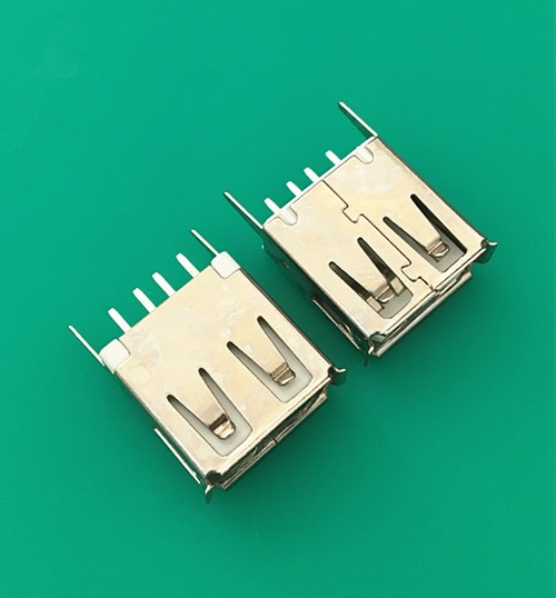 USB2.0 母座 A型 180度  直插 卷边  耐高温 USB数据线接口13.7MM