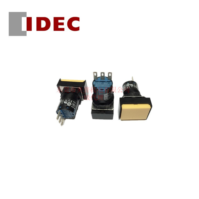 IDEC和泉口径16mm长方形自锁按钮开关 AB6H-M1PYC 按钮开关原装