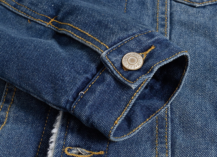 Men's Clothing Winter large size version of the denim jacket men's thickened jacket lambskin fleece plush motorcycle top_voghion.com