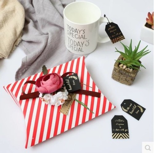 Baking packaging, 6 pieces, black gold stamping decorative tags, biscuits, pastries, cake boxes, decorative tags, gifts