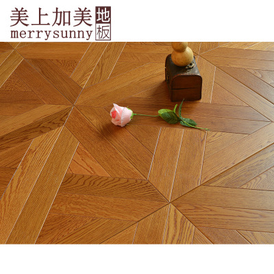 橡木拼花地板实木多层复合艺术个性耐磨欧式厂家直销特价浅色深色