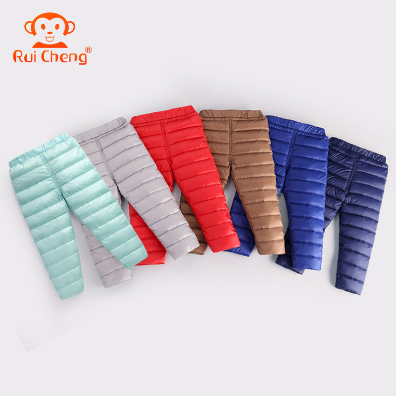 新款糖果色儿童羽绒裤可开档轻薄款童装羽绒裤宝宝羽绒裤厂家批发