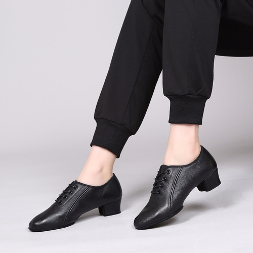 New men's dance shoes genuine leather dance shoes Latin dance shoes indoor cowhide modern dance shoes children's dance shoes square