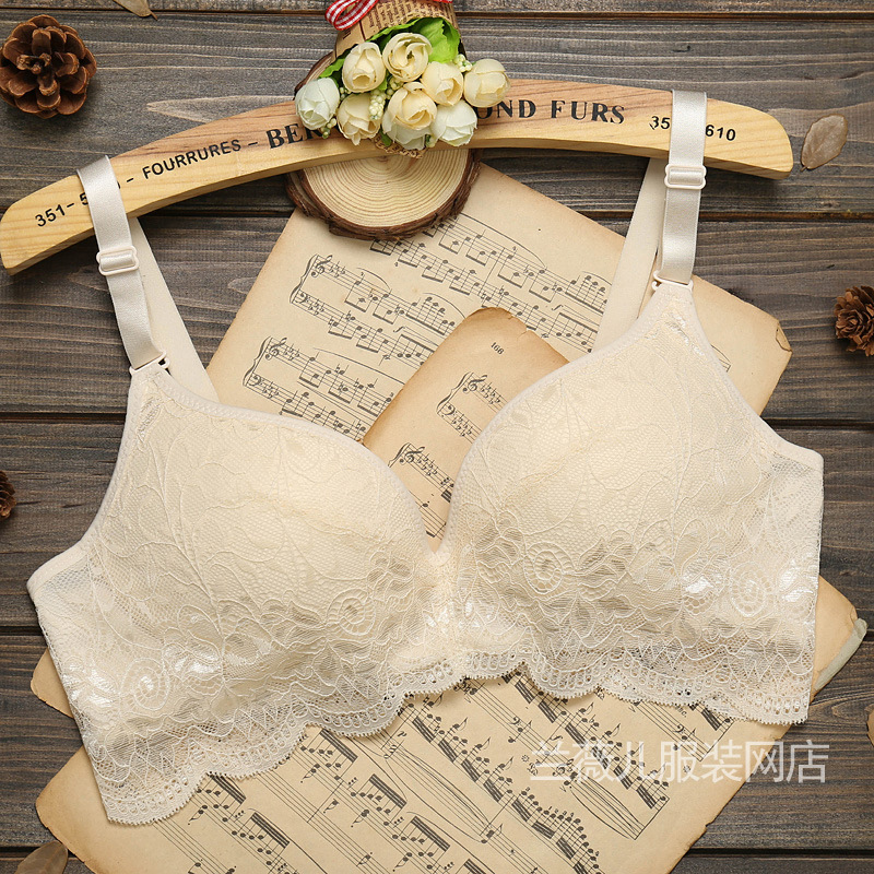 Silk thin lace wireless bra