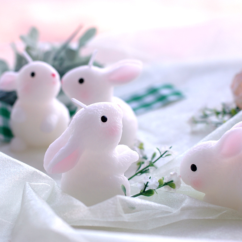 儿童节日派对创意生日蜡烛小兔子兔生肖卡通动物礼物套装工艺蜡烛