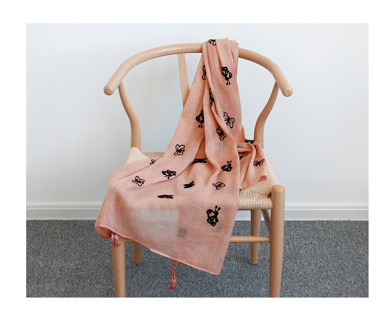 Cottonscarf (Rose red -200X85cm)NHNBS1776-Rose red -200X85cm