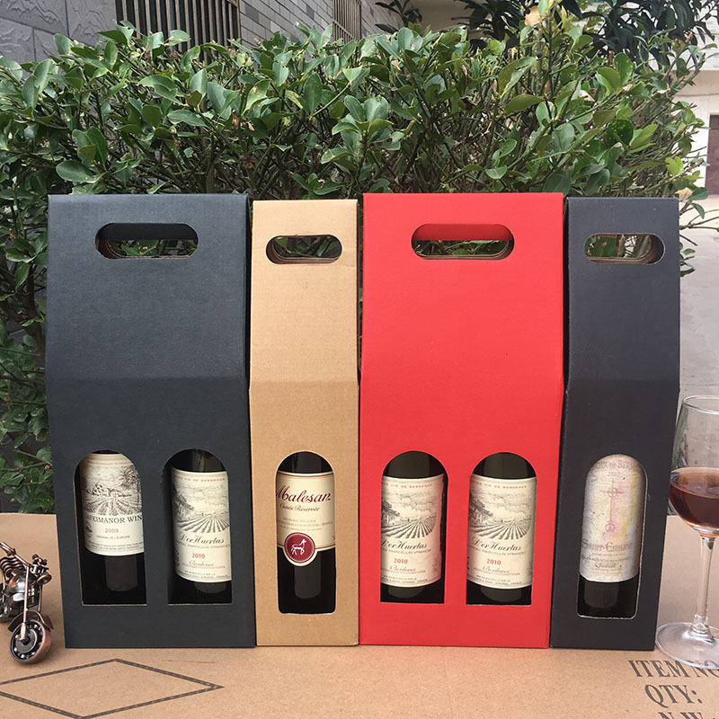 Paper quality Wine Box red wine Gift bag paper bag packing Wine box Corrugated Box Manufactor customized Liquor box