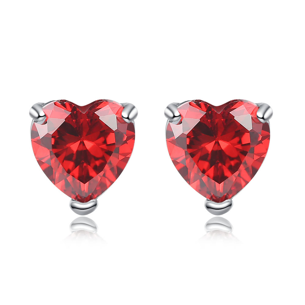 Heart Shaped Zircon Stud Earrings display picture 3