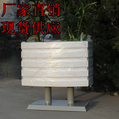 PVC花盆防腐戶外塑木組合花槽白色道路隔斷護欄長方型防腐木花箱