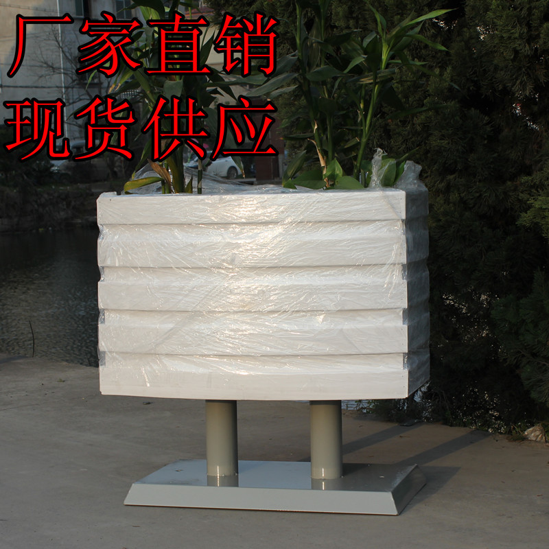 PVC花盆防腐戶外塑木組合花槽白色道路隔斷護欄長方型防腐木花箱