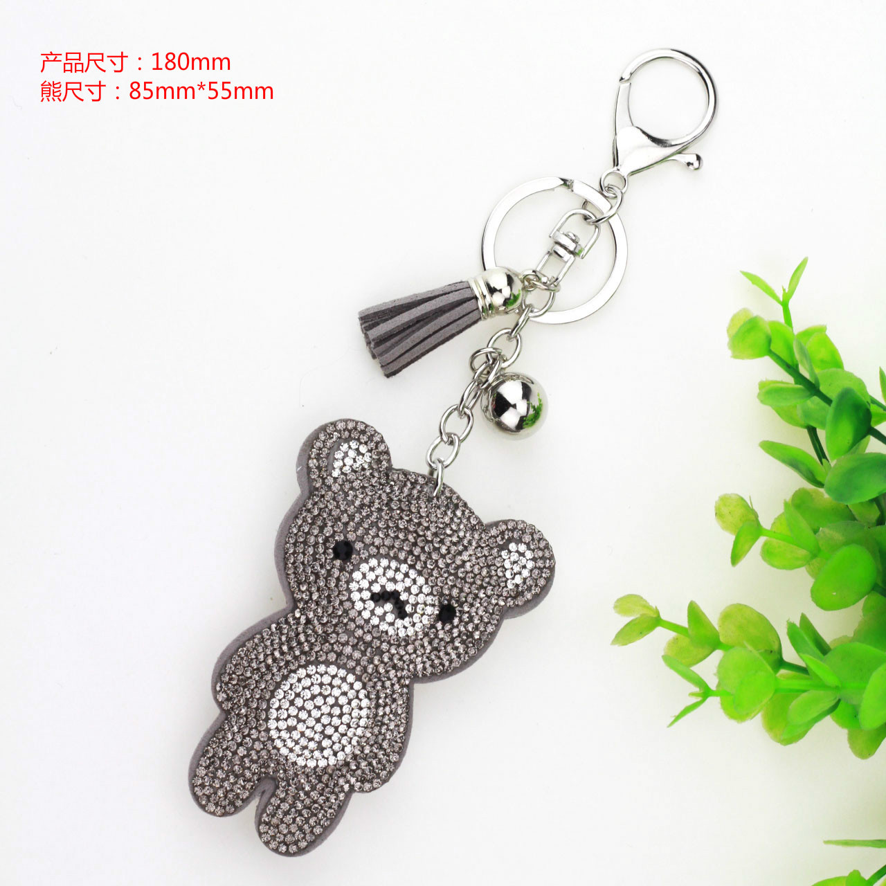 35g Weight Keychain Classification 1 Piece Quantity Daily Occasion Flannel Material Bag, Bear Pattern Women's Gender Diamond Design Cute, Korean Style Style 1 Piece Bag Bear Keychain Flannel Women's Cute Korean Style Keychain 无
