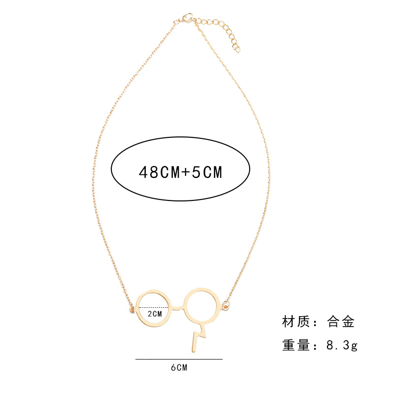 Harry Potter Glasses Necklace Geek Scar Lightning Alloy Jewelry wholesale fashion