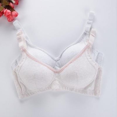 871新款棉氨少女内衣 宽肩带彩棉无钢圈少女文胸 后三排扣|ru