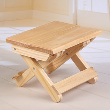 松木实木折叠小凳子便携式家用实木马扎户外钓鱼椅小板凳方凳