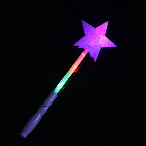 Glowing five-pointed star stick flash magic wand colorful hollow stick projection concert stick performance toys wholesale
