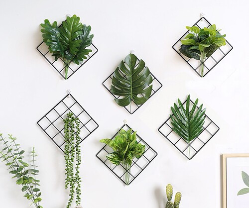 Grid photo wall minimalist modern iron photo frame wall hanging shelf heart-shaped grid photo wall