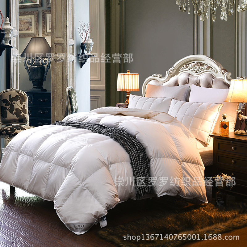 厂家直销全棉羽绒被防羽布鸭绒被芯宾馆酒店羽绒被子白鸭绒被批发