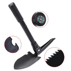 Engineer shovel fishing multi-function folding compass outdoor portable shovel car small pickaxe camping shovel