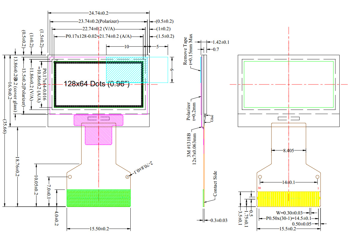 新款0.96白色藍色 短插接圖紙002
